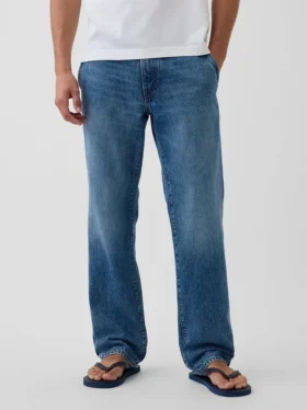 Jeans droits décontractés bleus