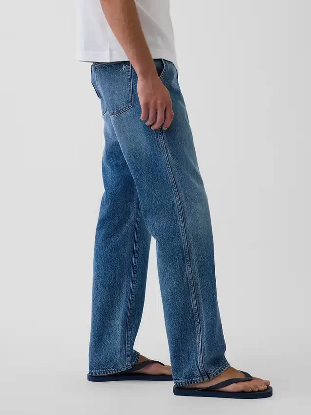 Jeans droits décontractés bleus