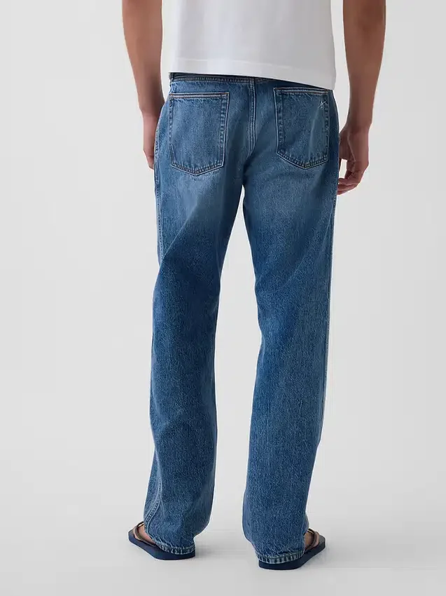 Jeans droits décontractés bleus
