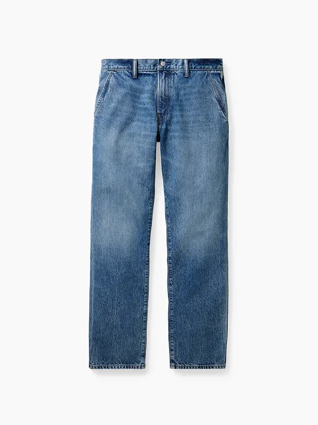 Jeans droits décontractés bleus