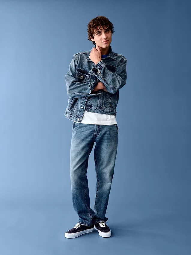 Jeans droits décontractés bleus