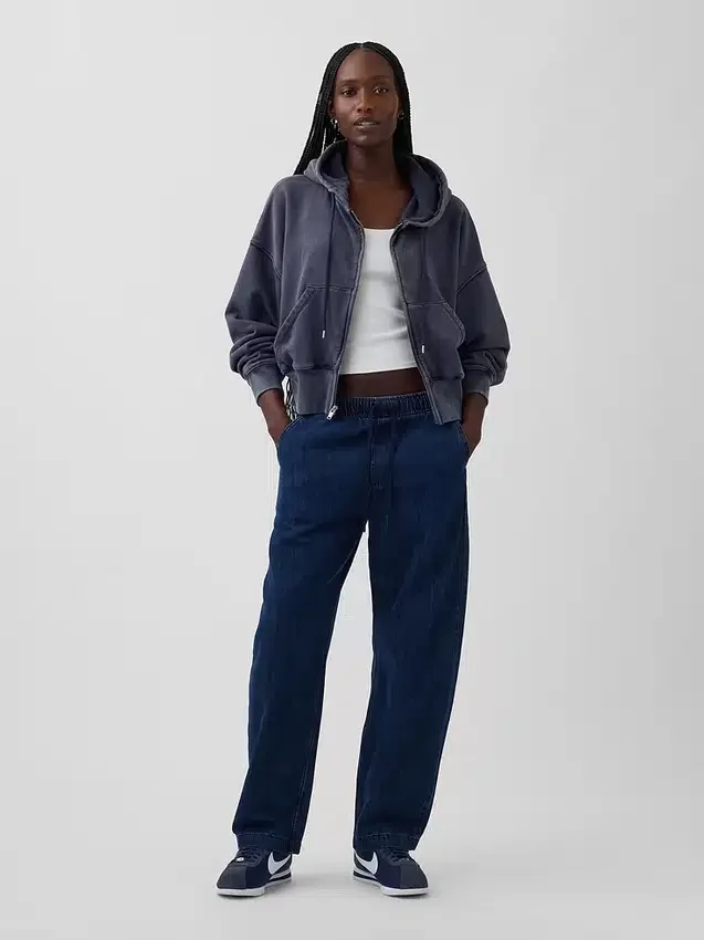 Jeans Easy Barrel à taille haute