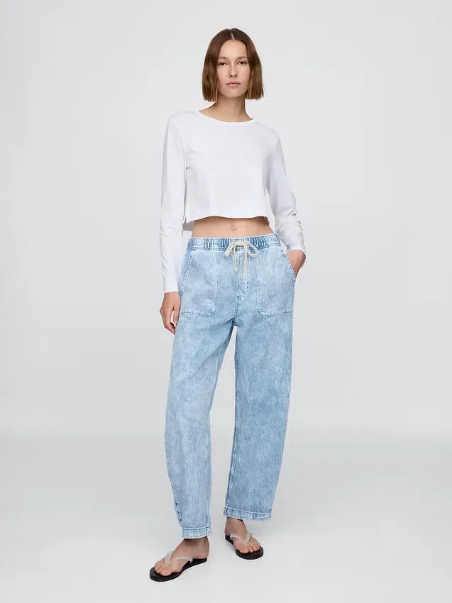 Jeans Easy Barrel à taille haute