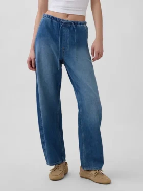 Jeans Easy Barrel à taille haute