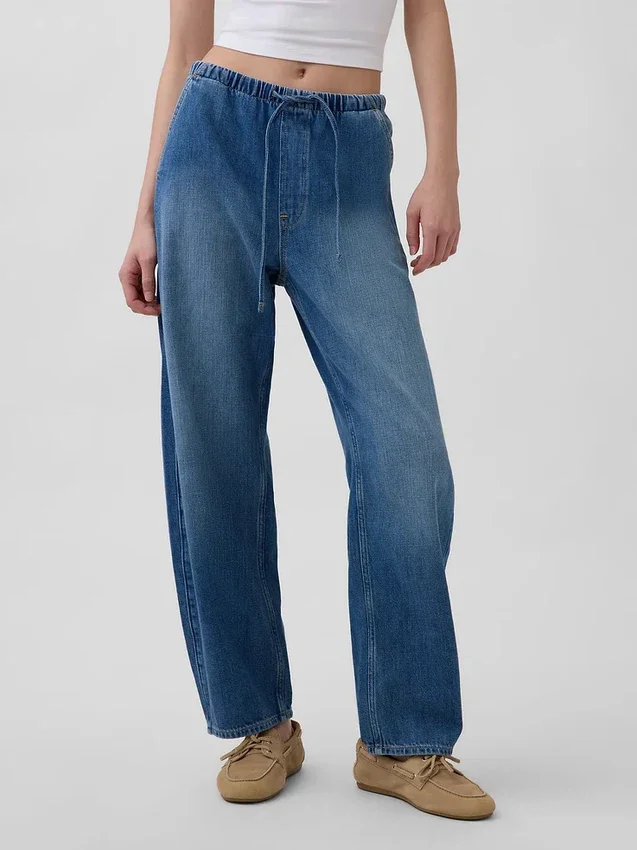 Jeans Easy Barrel à taille haute