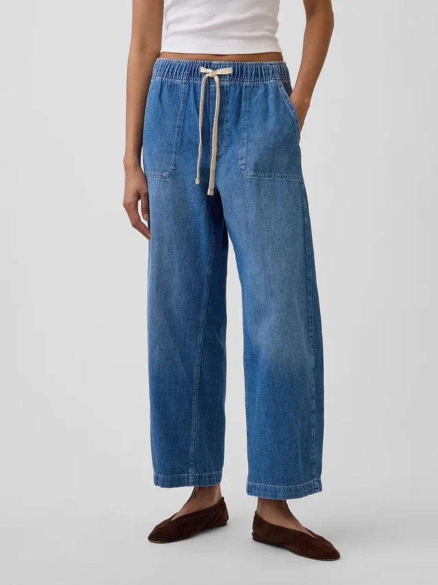 Jeans Easy Barrel à taille haute