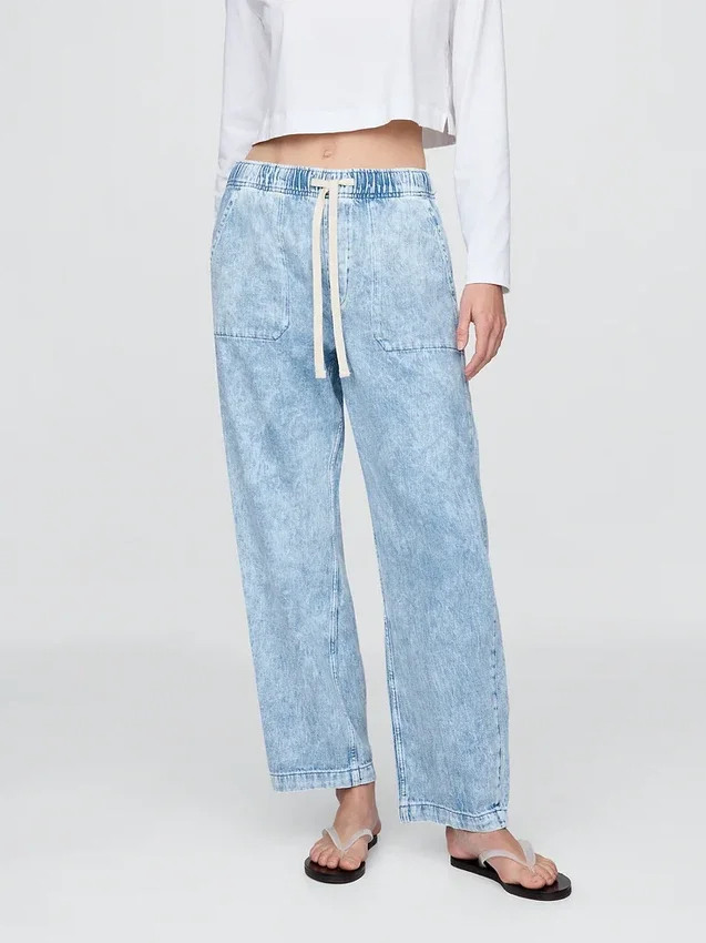 Jeans Easy Barrel à taille haute