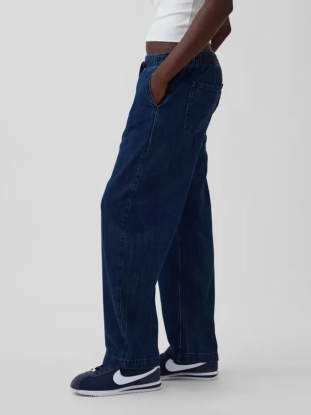 Jeans Easy Barrel à taille haute