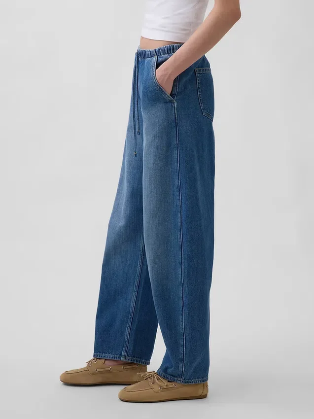 Jeans Easy Barrel à taille haute