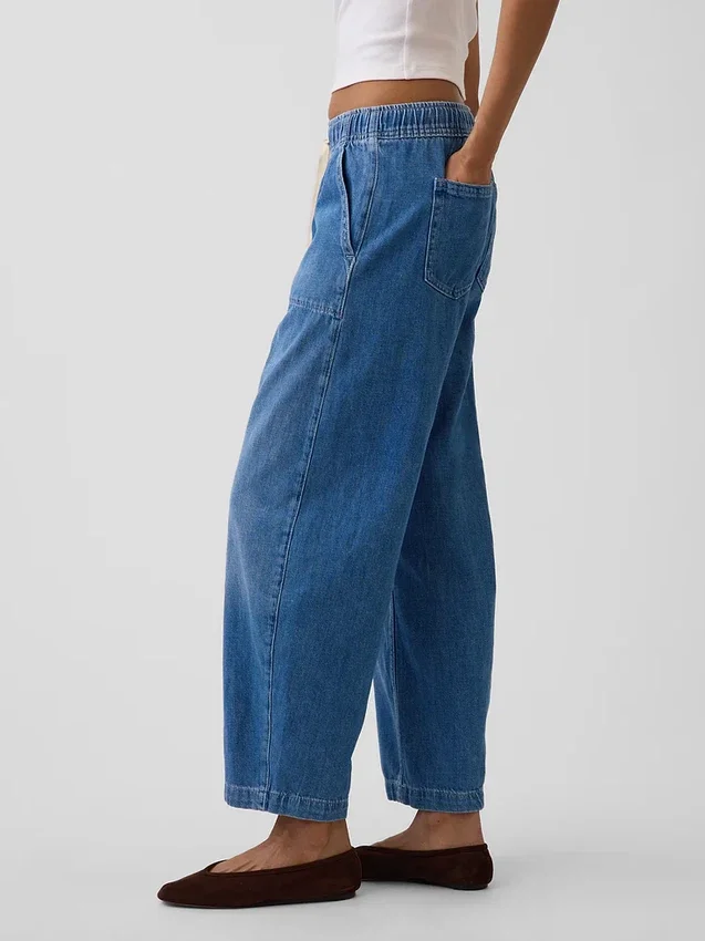 Jeans Easy Barrel à taille haute