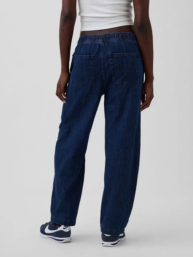 Jeans Easy Barrel à taille haute
