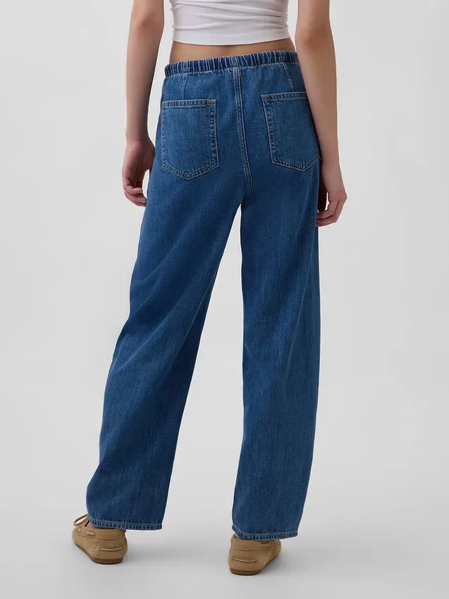 Jeans Easy Barrel à taille haute