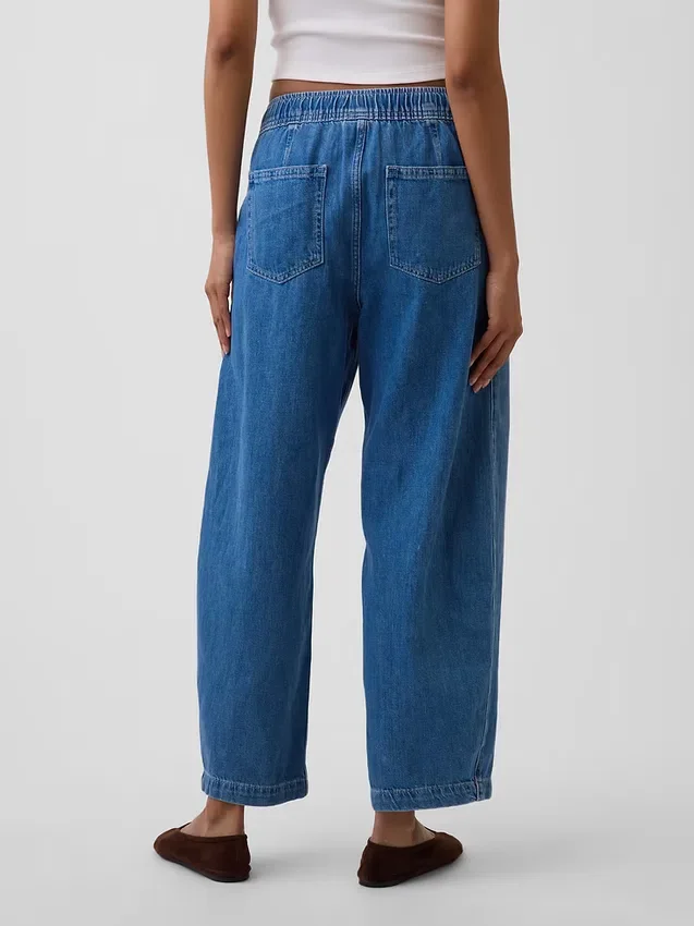 Jeans Easy Barrel à taille haute