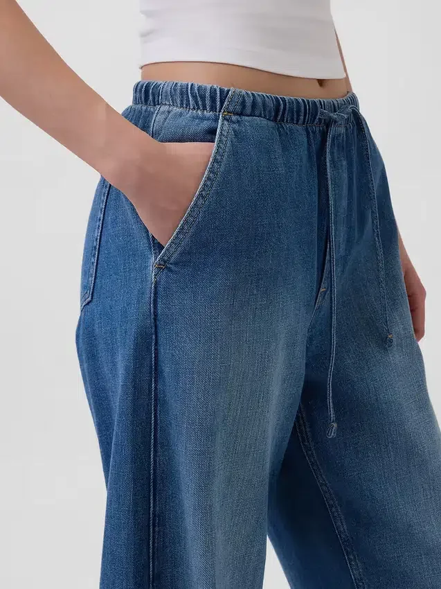 Jeans Easy Barrel à taille haute