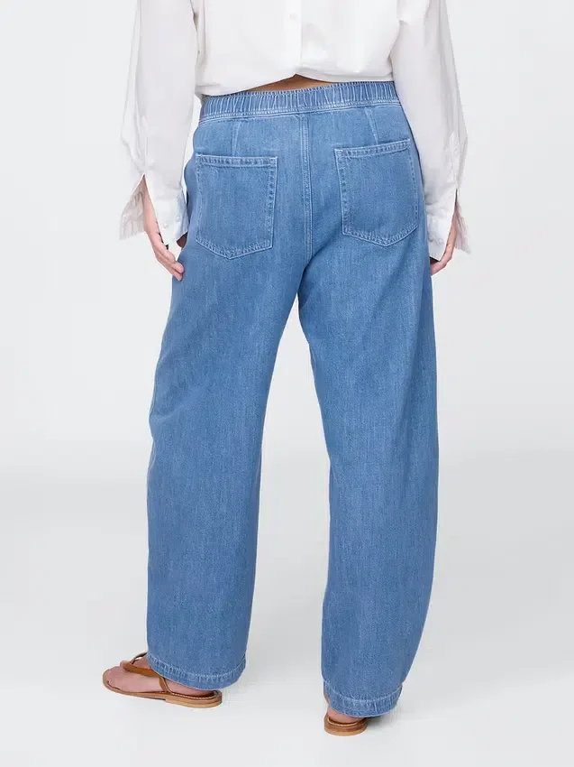 Jeans Easy Barrel à taille haute