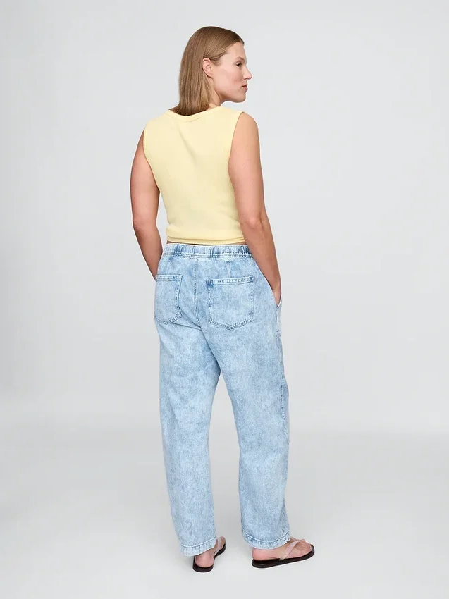 Jeans Easy Barrel à taille haute