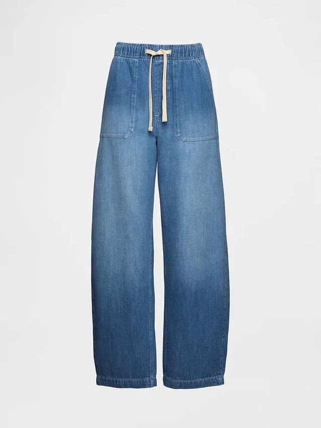Jeans Easy Barrel à taille haute
