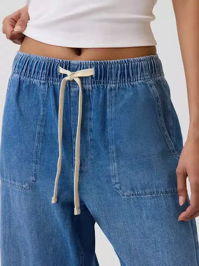 Jeans Easy Barrel à taille haute