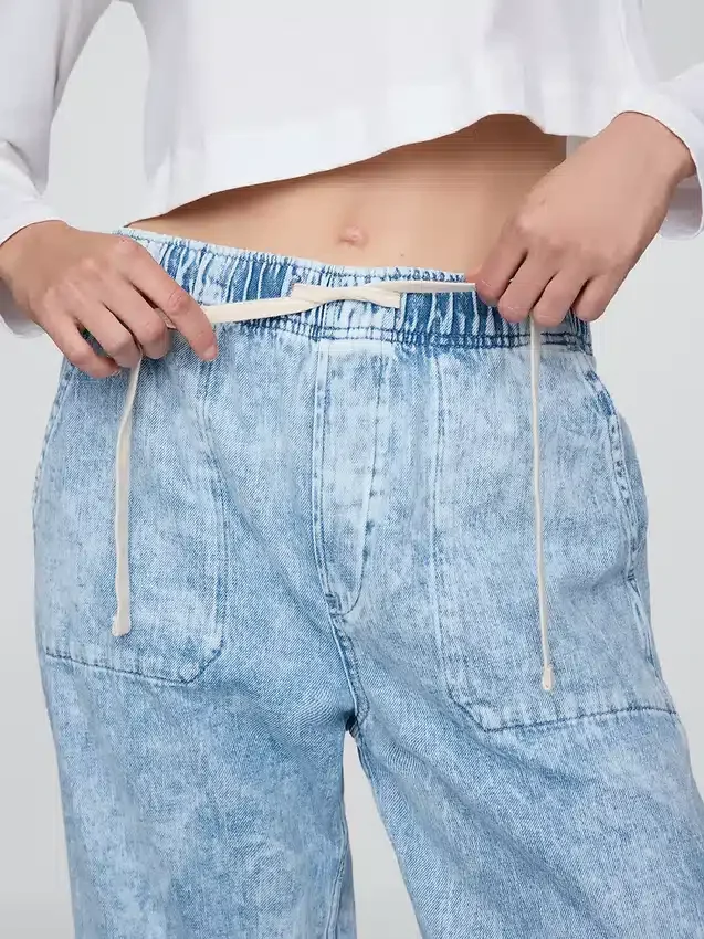 Jeans Easy Barrel à taille haute