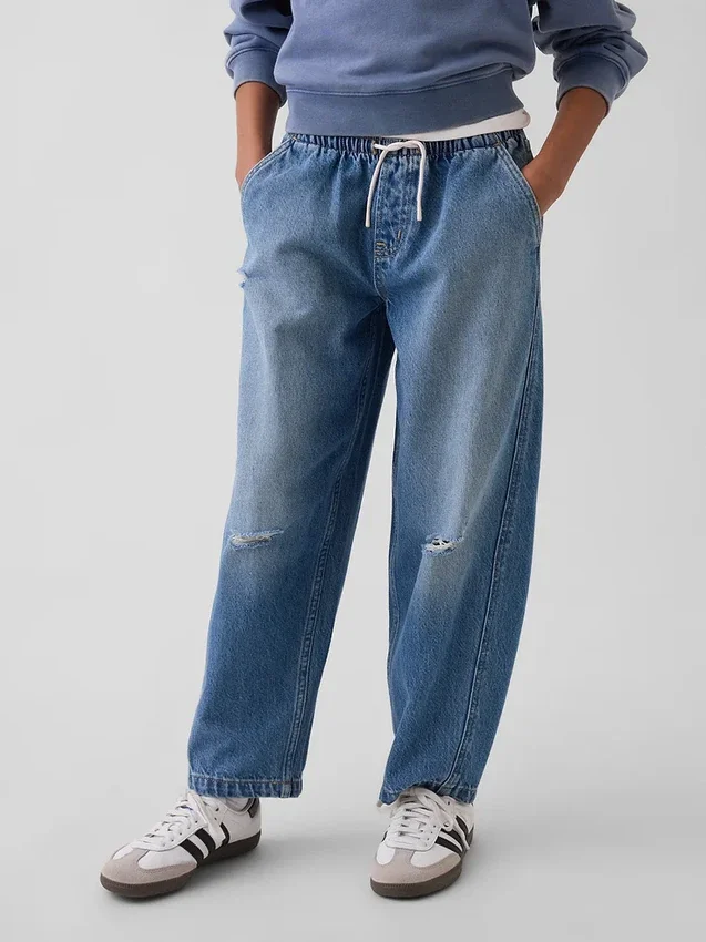 Jeans « Easy Barrel » taille haute pour enfant