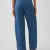 Jeans Easy Barrel ultra-doux à taille mi-haute