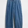 Jeans Easy Barrel ultra-doux à taille mi-haute