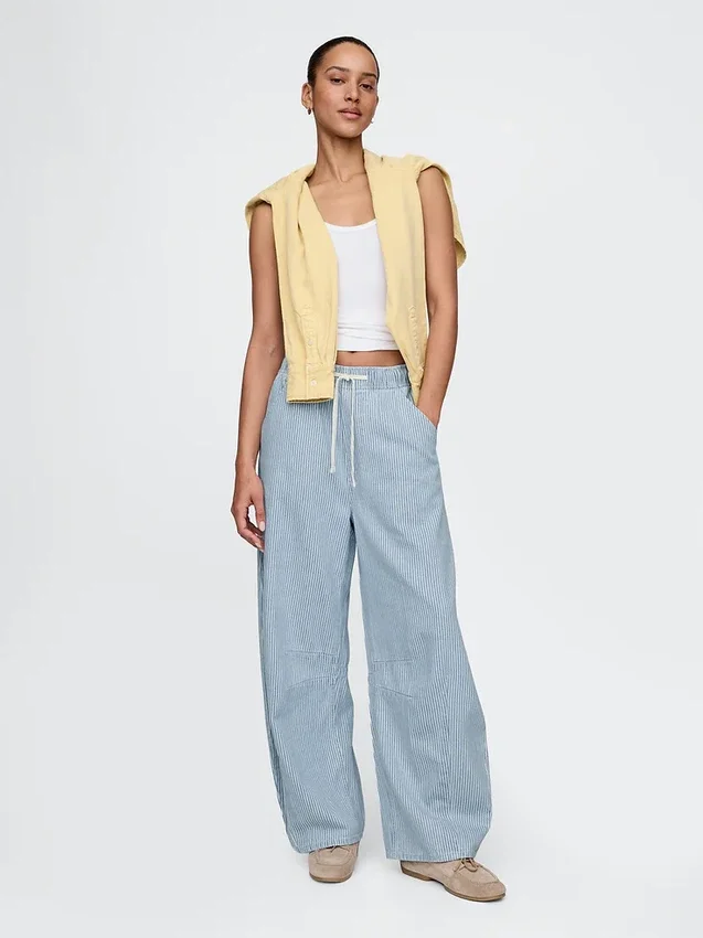 Jeans « Easy Horseshoe » à taille mi-haute, en denim ultra-doux à rayures