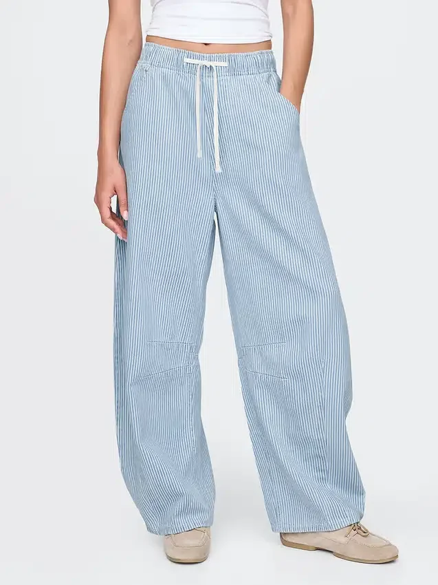 Jeans « Easy Horseshoe » à taille mi-haute, en denim ultra-doux à rayures