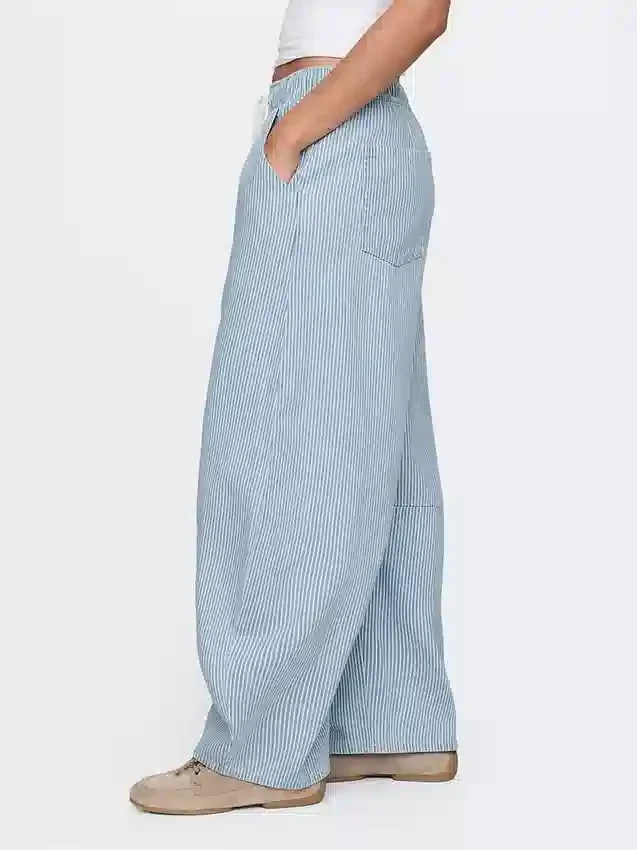 Jeans « Easy Horseshoe » à taille mi-haute, en denim ultra-doux à rayures