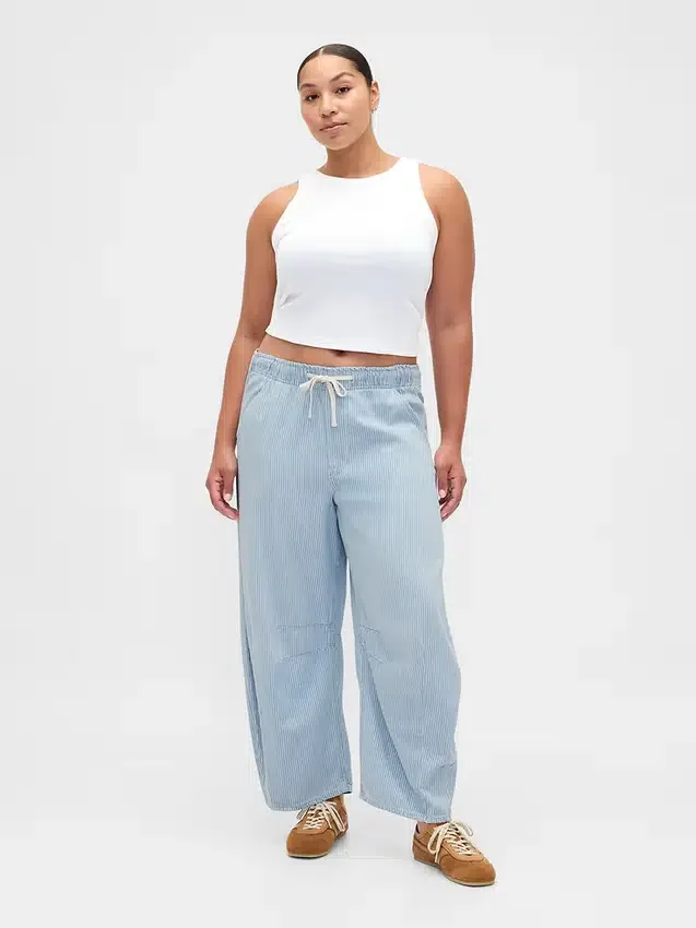 Jeans « Easy Horseshoe » à taille mi-haute, en denim ultra-doux à rayures