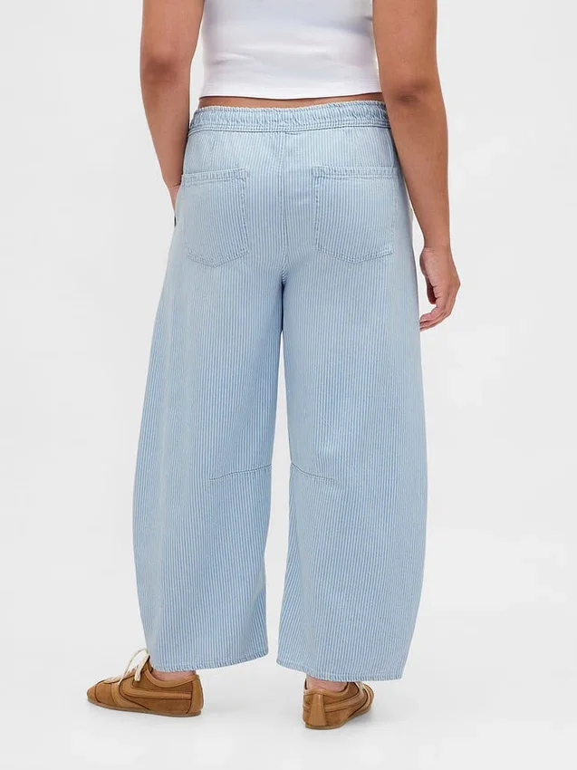 Jeans « Easy Horseshoe » à taille mi-haute, en denim ultra-doux à rayures