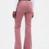 Jeans en velours côtelé taille basse, coupe longue et ajustée