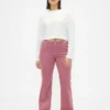 Jeans en velours côtelé taille basse, coupe longue et ajustée
