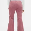 Jeans en velours côtelé taille basse, coupe longue et ajustée