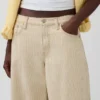 Jeans extra-large à taille basse et rayures