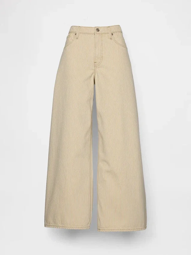 Jeans extra-large à taille basse et rayures