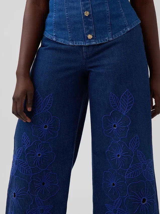 Jeans GAP × Hfr à taille basse, imprimé floral et coupe très ample par Atelier Ndigo