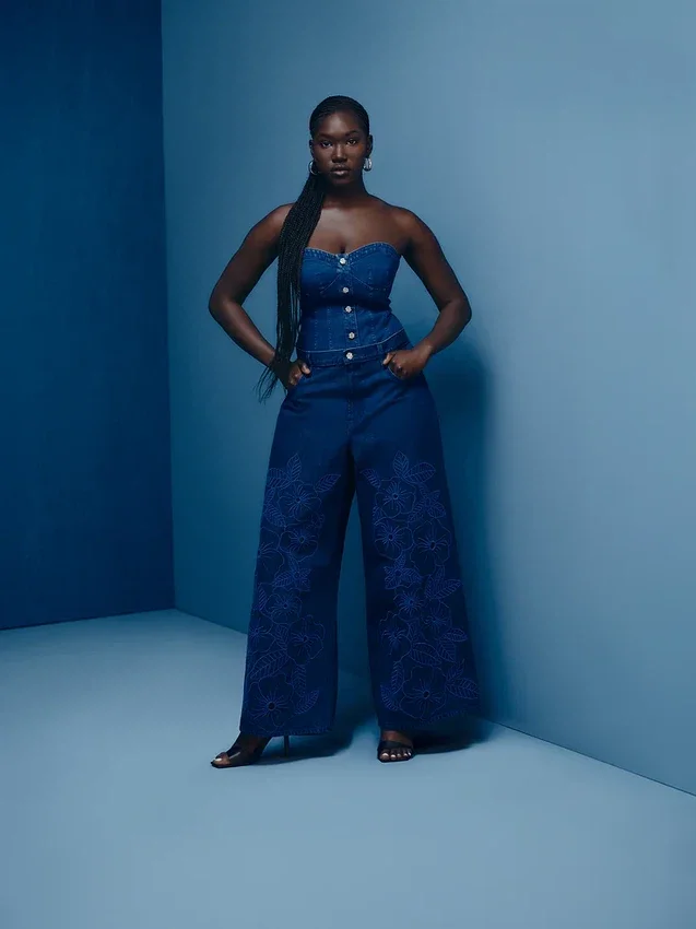 Jeans GAP × Hfr à taille basse, imprimé floral et coupe très ample par Atelier Ndigo