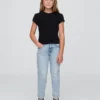 Jeans « girlfriend » taille mi-haute pour enfant