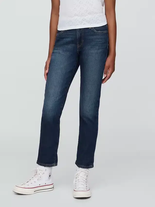 Jeans « girlfriend » taille mi-haute pour enfant