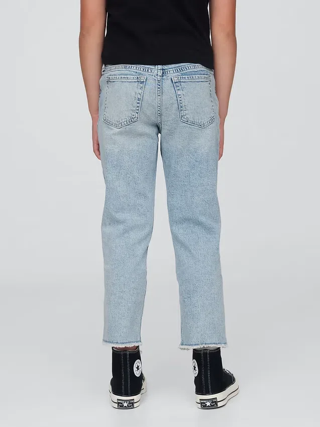 Jeans « girlfriend » taille mi-haute pour enfant
