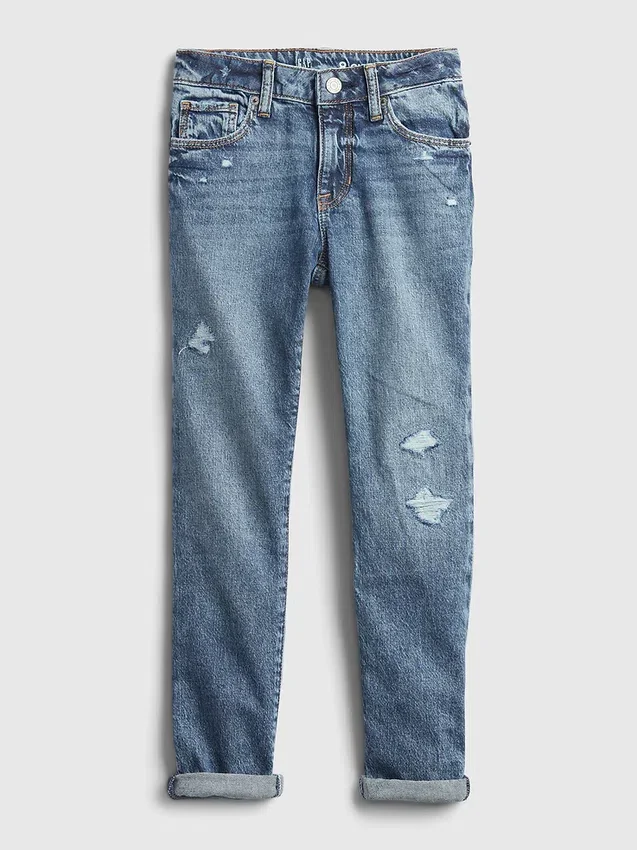 Jeans « girlfriend » taille mi-haute pour enfant