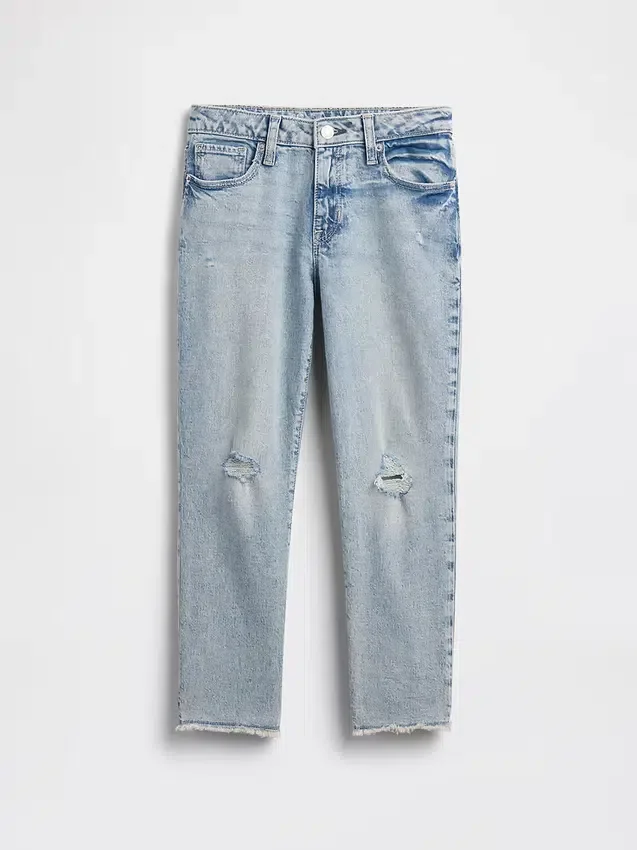 Jeans « girlfriend » taille mi-haute pour enfant