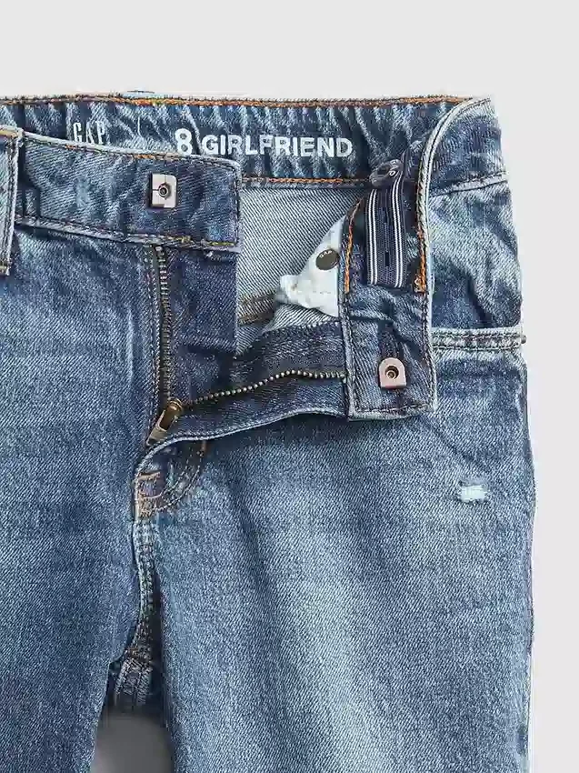 Jeans « girlfriend » taille mi-haute pour enfant