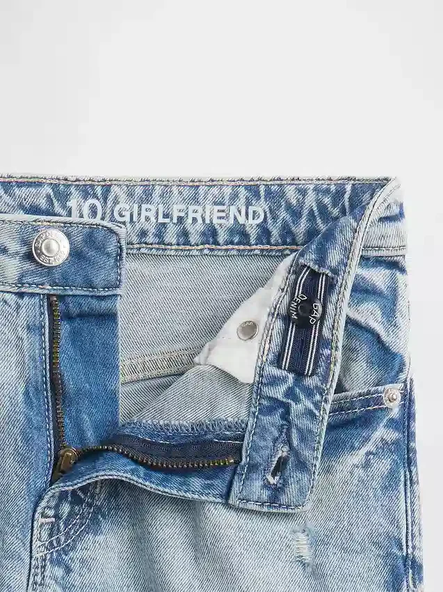 Jeans « girlfriend » taille mi-haute pour enfant