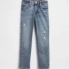Jeans « girlfriend » taille mi-haute pour enfant