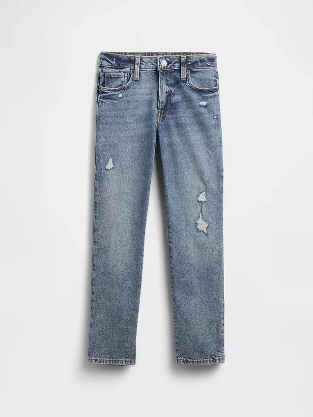 Jeans « girlfriend » taille mi-haute pour enfant