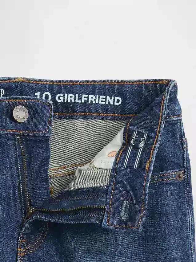 Jeans « girlfriend » taille mi-haute pour enfant