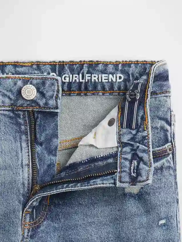 Jeans « girlfriend » taille mi-haute pour enfant