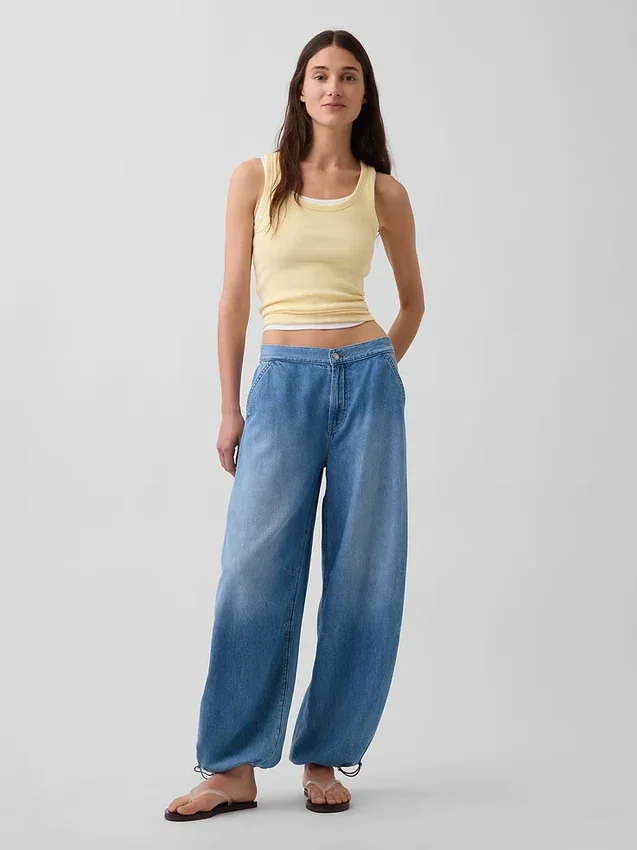 Jeans « Horseshoe » ultra-doux à taille mi-haute